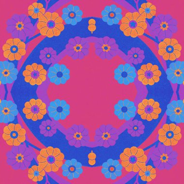 Soyut çiçek desenleri.