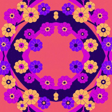 Çiçekli, soyut, pürüzsüz desen