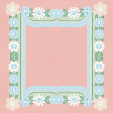 Çiçekli klasik kart, vektör illüstrasyonu.