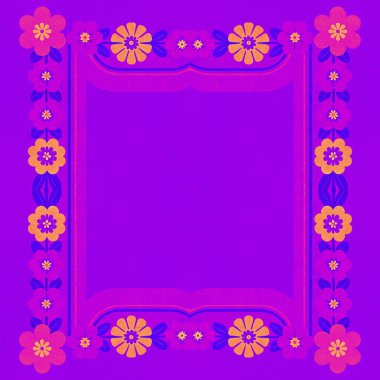 Menekşe çiçeklerinden çerçeve