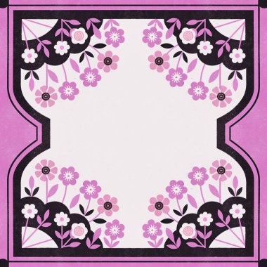 Dekoratif çiçek tasarım. Vektör çizim.