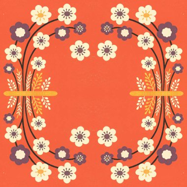 Çiçekli çiçek arkaplanı, vektör illüstrasyonu