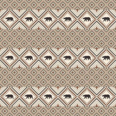 Sevimli çizgi film ayıları ile kusursuz desen.