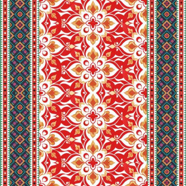 Etnik çiçek seamless modeli. Soyut dekoratif desen