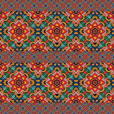 etnik çiçek seamless modeli