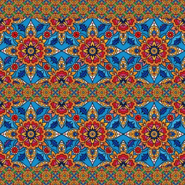 etnik çiçek seamless modeli