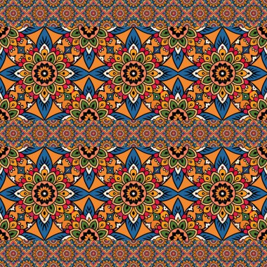 Etnik çiçek seamless modeli. Soyut dekoratif desen