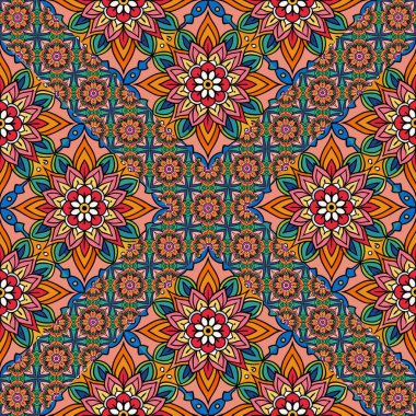 etnik çiçek seamless modeli