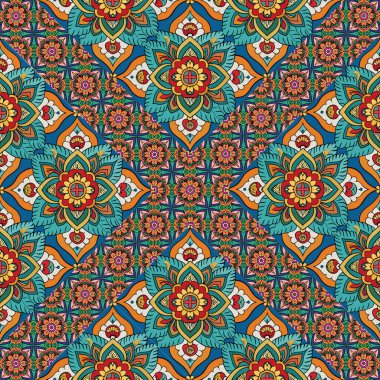 Vektör kusursuz desen. Tekstil ve kumaş için etnik köken