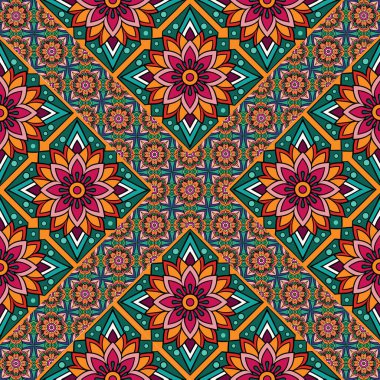 etnik çiçek seamless modeli