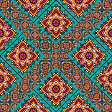 vektörsüz desen, renkli etnik süs, arabesk.