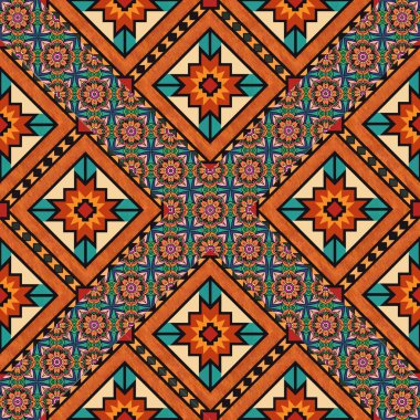 seamless pattern with tribal ornament
