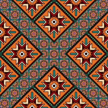 Etnik çiçeksiz desen. soyut süs deseni