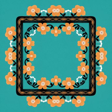 vektör soyut dekoratif süslemeli çerçeve çizimi. Eski arkaplan