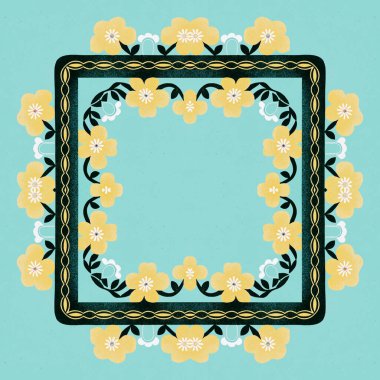 Vintage çerçeve çiçek