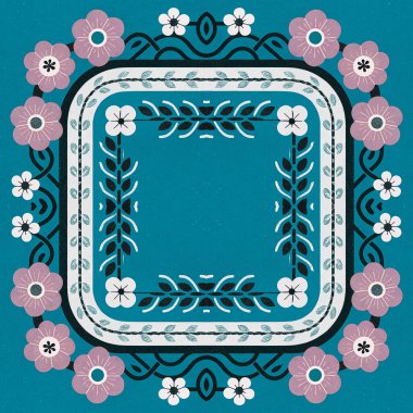 Vektör çiçekli arka plan. çerçeve tasarım şablonu