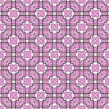 Geometrik çiçeklerin kusursuz deseni. vektör illüstrasyonu