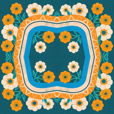 Çiçekli, kusursuz çiçek deseni. vektör illüstrasyonu