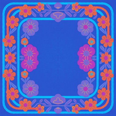 Çiçek ve kelebek çerçevesi