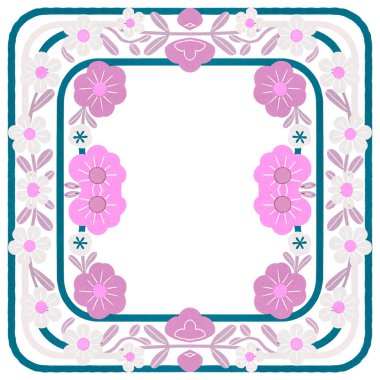 Çiçekli bir çerçevenin vektör illüstrasyonu