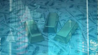 dolar işareti ve iş grafiklerinin dijital bileşimi