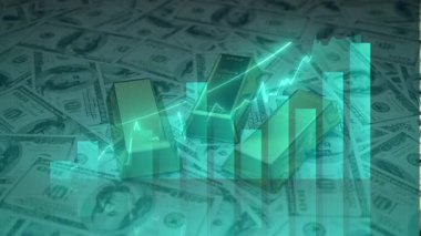 Dolar işareti ile 3D grafiklerin dijital bileşimi