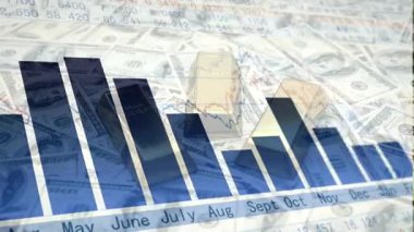 Grafikli iş grafiği 3 boyutlu illüstrasyon