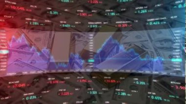 Borsa haritası ve grafik ekranı. Finans ve ticaret konsepti. karışık ortam