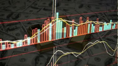 Monitördeki finansal stok grafiği