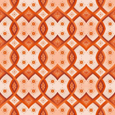 turuncu dikişsiz desen. Çiçekli zarif bir süs..