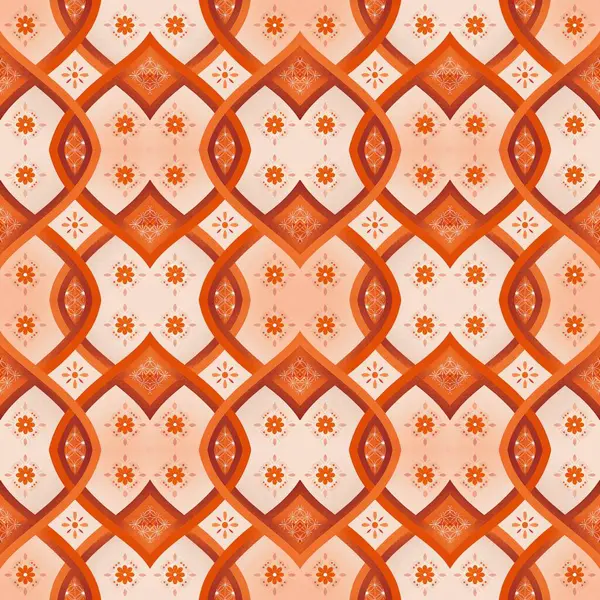 turuncu dikişsiz desen. Çiçekli zarif bir süs..