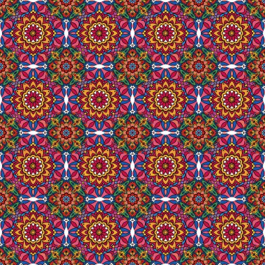 Mandalalarla kusursuz desen. vektör illüstrasyonu