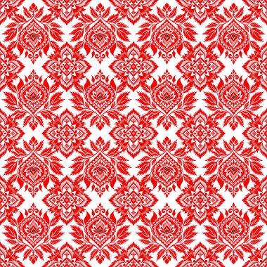 Kırmızı ve beyaz, kar taneli, pürüzsüz desen. Noel süsü.