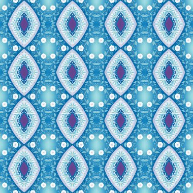 Kusursuz desen. mavi ve beyaz geometrik desen.