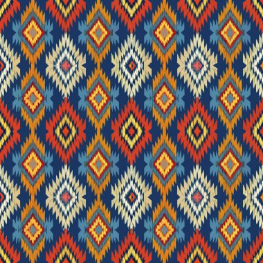 Etnik boho kusursuz desen. Geleneksel süs. Tekstil arka planı. kabile dokusu. Duvar kağıdı, şablon dolguları, web sayfası yüzey arkaplanı için kullanılabilir.