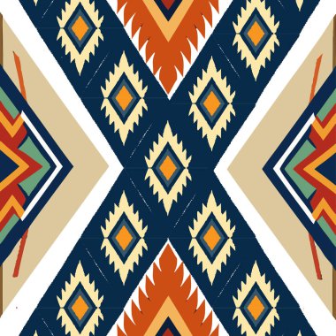 Aztek elementli kusursuz geometrik desen. vektör illüstrasyonu.