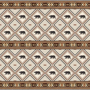 Vektör kusursuz desen. kabile tarzı doku. Geometrik desen. aztec süsü