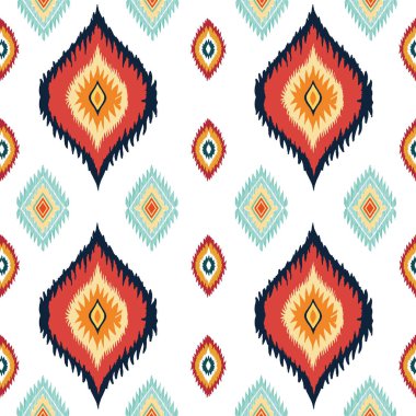 Eski renklerde geometrik elementlerle etnik boho deseni. Kusursuz desen, tekstil.
