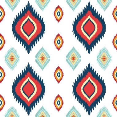 Etnik kabile unsurları olan kusursuz vektör deseni. Aztek süslemeli renkli soyut desen