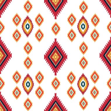 Etnik geometrik süslemeli kusursuz desen. Tasarımınız için vektör illüstrasyonu