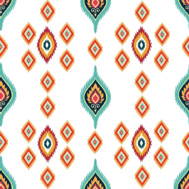Etnik geometrik süslemeli kusursuz desen. Tasarımınız için vektör illüstrasyonu