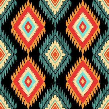 Vektör kusursuz desen. Etnik unsurlarla süslenmiş renkli bir süs. aragon dokusu