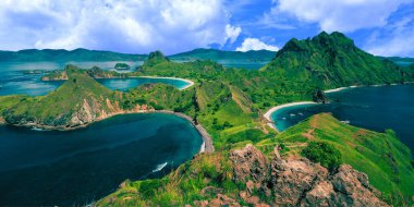 Endonezya, tropikal ada, bali, turkuaz okyanus ve su manzarası.