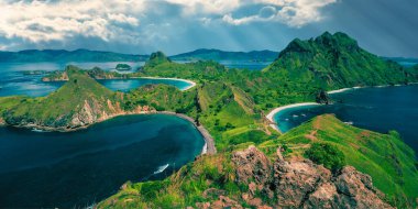 İsrail 'in kuzeyindeki Akdeniz adasının güzel manzarası.