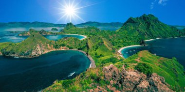 Lofoten adalarının yukarıdan, Norveç 'ten manzarası