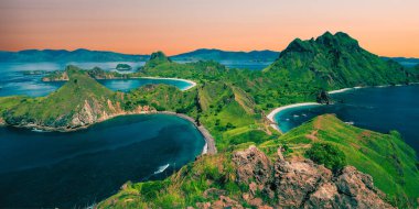 Norveç 'teki lofoten adalarının panoramik görüntüsü