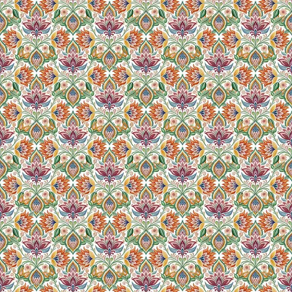 Suluboya çiçekli kusursuz desen, çiçek süsü. Gri arka planda el boyası..