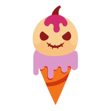 Cadılar Bayramı dondurması beyaz arka planda izole edilmiş. vektör illüstrasyonu