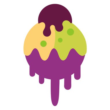 Beyaz arkaplanda izole edilmiş renkli dondurma, vektör illüstrasyonu