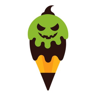 Gülen ve mutlu yüzlü bir cadılar bayramı balkabağının vektör çizimi